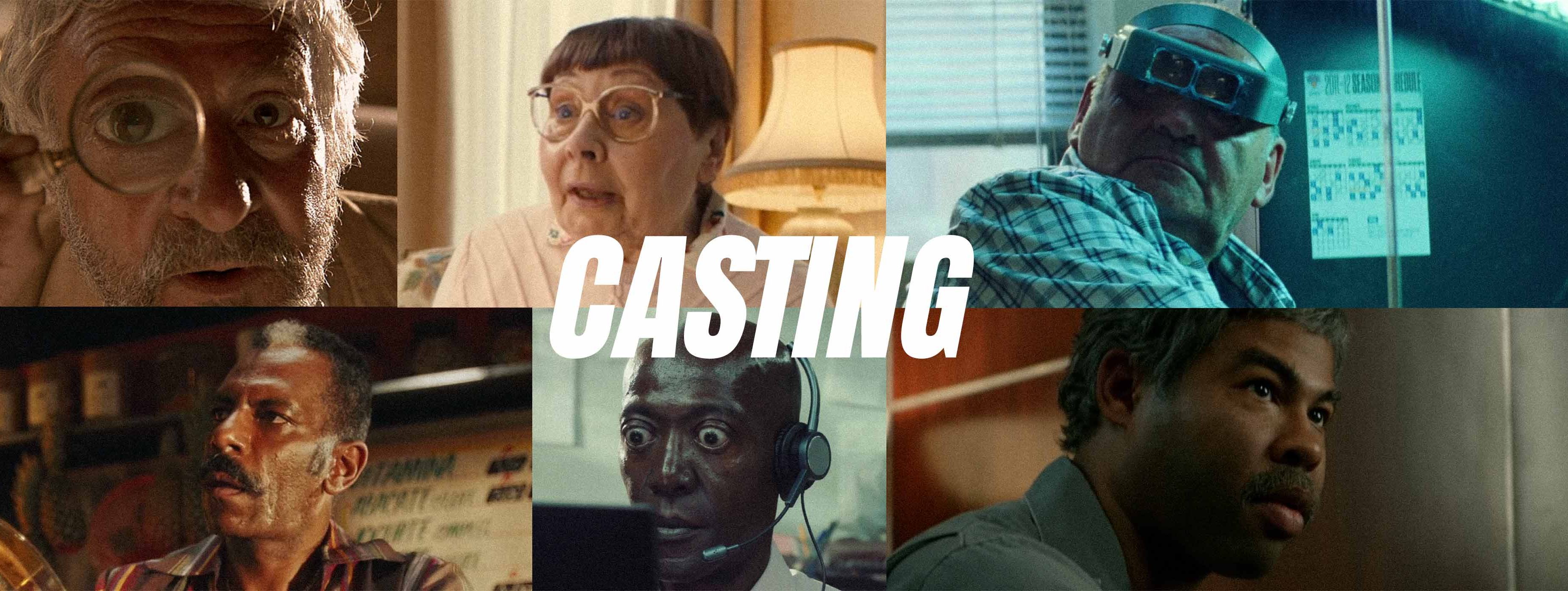 Casting Visual Research for Film Pitch Decks Casting visual research collage showing character references, performance tone, and actor archetypes used in film pitch decks and director treatments
